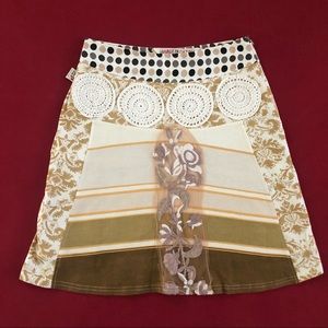 Savage Culture A-Line Beige Skirt Size S NWOT